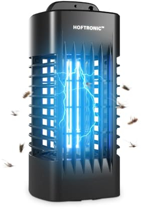 HOFTRONIC - Destructeur d'insectes 1000 Volt - Piège à Insectes UV 4 Watt 20m² - Efficace Contre Les Mites Alimentaires, Les Mites de Jardin, Les moustiques, Les Mouches et Les Insectes Volants