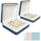 2 scatole organizer per gioielli, da viaggio, con 4 panni in argento, piccolo organizer per anelli, vetrina, anello portatile, scatola regalo per orecchini e gemelli