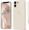 Mitetabo Hülle für iPhone 12 Handyhülle Gold Liebesher Silikon, iPhone 12 Case Mädchen Weich Slim Stoßfest Kratzfeste Süßes Gold Love Schutzhülle für iPhone 12 6.1 Weiß