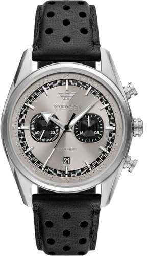 Emporio Armani Herren Analog Quarz Uhr mit Leder Armband AR11677