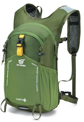 SKYSPER Wanderrucksack 25L Rucksack Herren Klein Tagesrucksack Leichter Trekkingrucksack für Wandern Tagesausflüge Reisen Grün
