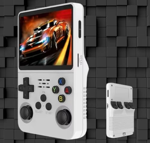 R36S Console de Jeu Portable avec système Linux Open Source, Carte TF 128 Go, 20 000 Jeux rétro, écran IPS de 3.5 et Batterie 3 500 mAh (Blanc)