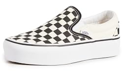 Vans Classic Slip-on Platform, Baskets Enfiler Femme, Noir (Black and White Checker/White Bww), 38.5 EU