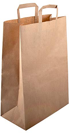 BB-Verpackungen 750 x Papiertragetaschen 220 + 100 x 360 mm (braun, stabile 70 g/m² Grammatur, Papiertüten, Geschenktüten) - Sets zwischen 250 bis 7500 Stück