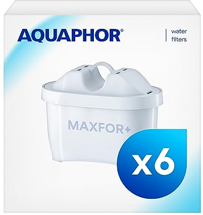 AQUAPHOR Filterkartusche MAXFOR+ Pack 5+1 - gegen Kalk, Chlor & weitere Stoffe, für Aquaphor Onyx, Amethyst, Jasper, Time & alle BRITA MAXTRA+ und MAXTRA Modelle, 6 Stück (1er Pack)