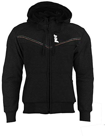 Jet Motorrad Motorradjacke Hoodie Aramid Verstärktes Futter Baumwolle (Schwarz, L)