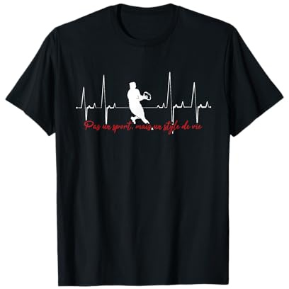 Sportif Joueur De Rugby Cool Hommes Rugby Battement De Coeur T-Shirt