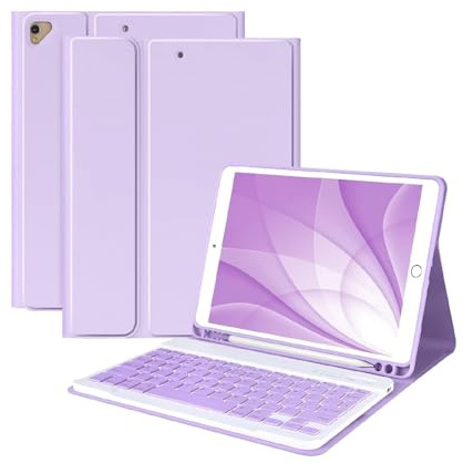 CC Store Clavier pour iPad 10.2 9th 2021/8th 2020/10.2 7th 2019/10.5 Air 3/10.5 Pro, Coque Clavier Wireless Bluetooth Français & Abnehmbare Magnetische Tastatur