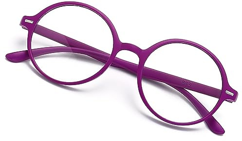 TZUFA Reading Glasses for Women Men Classic Round Readers 1.0 1.5 2.0 2.5 3.0 3.5 4.0 Retro Glasses with Lightweight Frame (Color : Purple, Size : 2.00x)