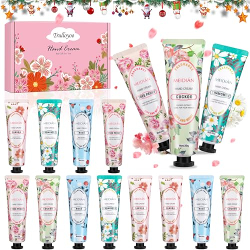 15 Pack Handcreme Set Geschenkset Weihnachten Kleine Geschenke für Frauen Feuchtigkeitscreme Handlotion für Trockene Rissige Hände Fuß, Weihnachtsgeschenke Kleinigkeiten, Stock Stuffers Bulk