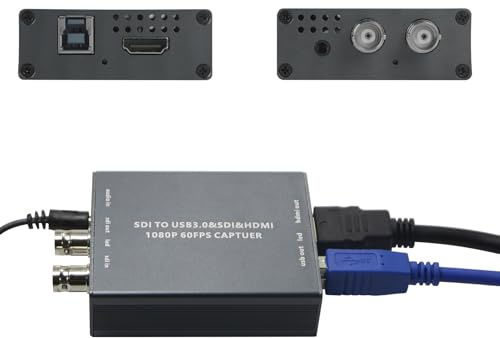 Tarjeta de captura de doble entrada HDMI SDI, captura de video SDI a USB 3.0, HDMI a USB 3.0 HD 1080P, convertidor de grabación de video en vivo, compatible con audio de micrófono y entrada de audio