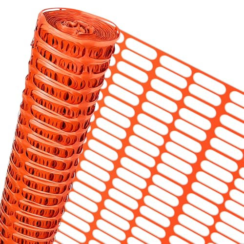 Eulenke - 50m FlexiGuard Mobiler Kunststoffzaun, Höhe 1m - Praktischer Absperrzaun für Garten, Bau und Sicherheit. Vielseitiges Zaunnetz für unterschiedlichste Anwendungen(orange)