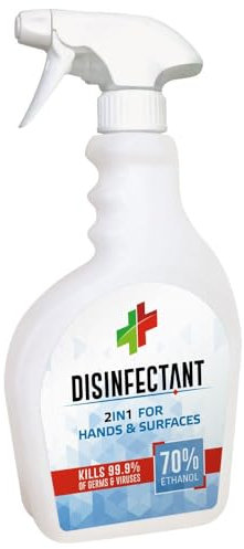 Tri-Bio 2 in 1 70% Ethanol Disinfectant for Hands and Hard Surfaces Spray 420ml