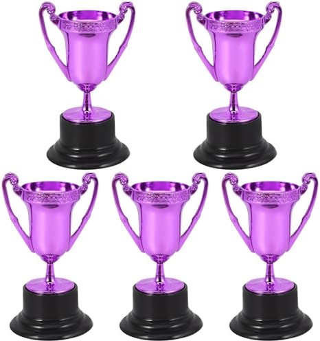 Milisten Kids Trophy Set 5-Pack Winner Cups with Stable Base Smooth Surface Ideal for School Awards Party Celebrations and Talent Competitions 8.11X1.97X8.86 Inch