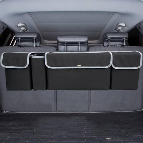 Organizer Bagagliaio Auto, 4 Tasche Grande Capacità, Universale Installazione Sospesa, Accessori Interno Adatto per Auto Camion SUV