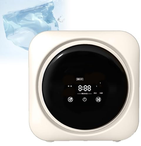 FJYAWEN 3,5 L con Rodillos Inteligentes para Lavar Y Secar, Lavadora Integrada De Pared O De Escritorio, Lavadora Compacta Y Secadora Centrífuga con Barril Interior De Acero Inoxidable