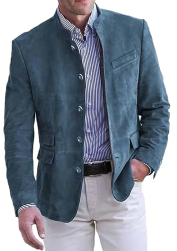 RUMAOZIA Chaqueta de traje de pana para hombre, estilo retro, para tiempo libre, corte regular, lana, tweed británico, chaqueta de invierno moderna, para hombre, camisa retro, chaqueta de esmoquin,