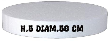 Generico Base in Polistirolo Rotonda Ø 50 cm, H 5 cm – Supporto per Torte a Piani e Cake Design