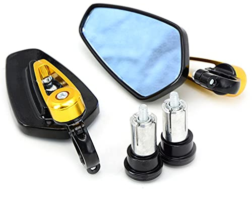 Accesorios para motocicletas Universal 7/8  22mm Manillar Barra De La Motocicleta Espejo Del Extremo Espejos Laterales Para Kawasaki Para Ninja 650R 400R Z1000Sx(Black Gold)