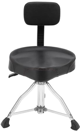 Loobiiny Tabouret de batterie hydraulique, tabouret de tambour avec dossier à bascule, hauteur réglable, rembourré, charge maximale 120 kg, tabouret pivotant