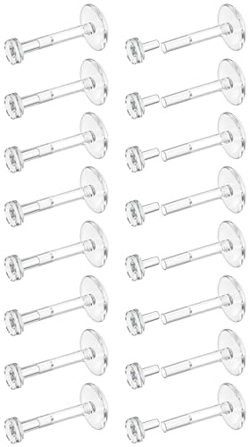 Dochais 18G 16G Transparente Labio Barras Studs Retenedores Acrílico Flexible Nariz Labret Piercing Retenedores Transparente Tragus Hélix Cartílago Piercing Oreja Retenedor 16 Piezas 6mm 8mm 10mm 12mm