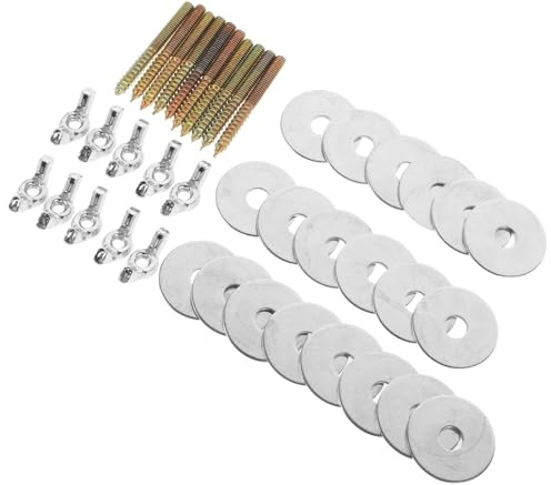 Toyvian 10 Sets Bird Cage Perch Screws Kit with Washers and Nuts Budgie Perch Fixing Accessories for Bird Stand Springboard