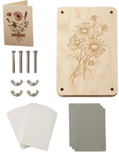 Kit de presse à fleurs professionnel - Outil de préservation de grand bouquet - 21 x 16 cm - Kit de fleurs pressées en bois pour scrapbooking - Presse à fleurs de jardin multicouche pour art extérieur