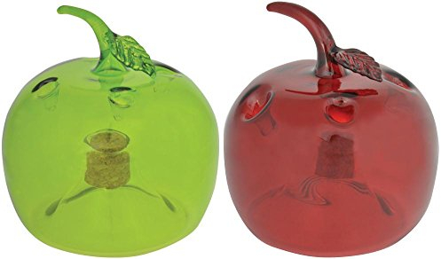 Esschert Design Fruchtfliegenfalle in Apfelform, 9,4 x 9,4 x 9,4 cm, farbig Sortiert in grün und rot, ungiftige Falle