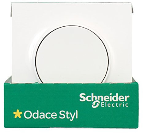 Lot de 5 va et vient avec plaque de finition - Blanc - Odace - Schneider