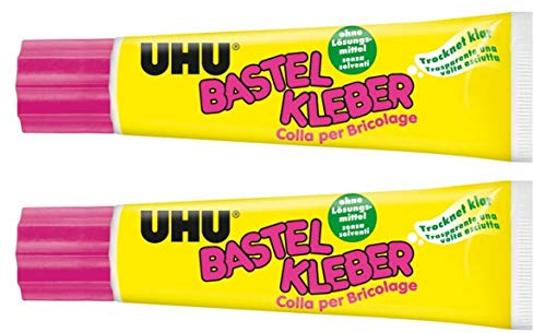 UHU 47735 - Bastelkleber, Tube mit 90 g (90g, Bastelkleber, 2 Tuben)