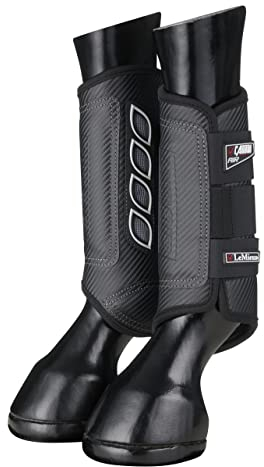 LeMieux Carbon Air XC Cross Country Hind Horse Boots - Protective Gear and Training Equipment - Equine Boots, Wraps & Accessories (Black/Small)