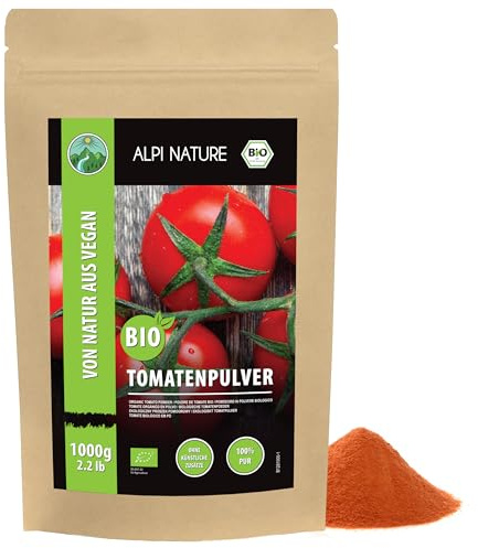 Alpi Nature Tomatpulver BIO 1kg, Malda Tomater, Ekologiskt Tomat Pulver, Tomatkryddapulver