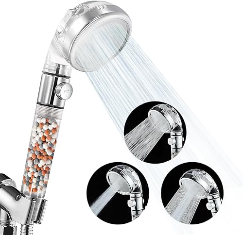 Shower envy High-Pressure Filtered Shower head with filters – Ionic Beads, 3 Spray Modes, Flow-Pause Lever, Water Softener – Bathroom & RV Essential