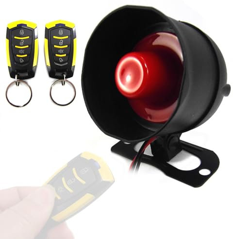DIERI Universal Car Alarm Non-Destructive Installation 12Volt Automobile Protecting System Device 7-Levels Sensitivity Vehicle Alarm System with 2 Remote Controllers