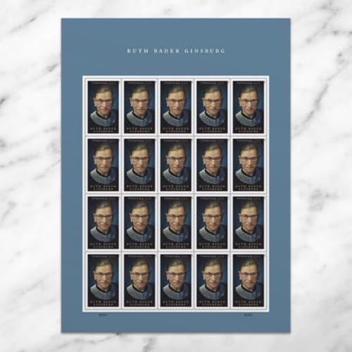 United States Postal Service Sheet of 20 First Class Postage Stamps for Ruth Bader Ginsburg