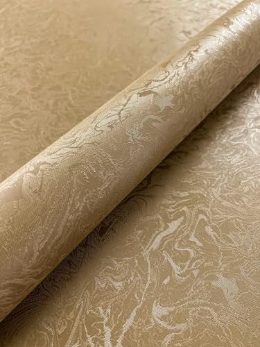 Newroom Tapete Gold Vliestapete Muster - Mustertapete Glamour Struktur Glanz Glanztapete Modern Uni Klassisch inkl. Tapezier-Ratgeber