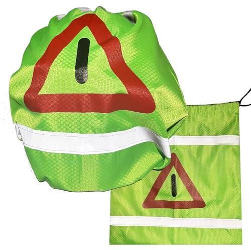 Giggleye Warndreieck Motorrad,Helmtasche mit Kordelzug, Warndreieck Helmüberzug, Helmbeutel für Motorradhelm, Fahrradhelme, Skihelme, Basketball, Fitness,Outdoor (1 Stück, 46 * 43cm)
