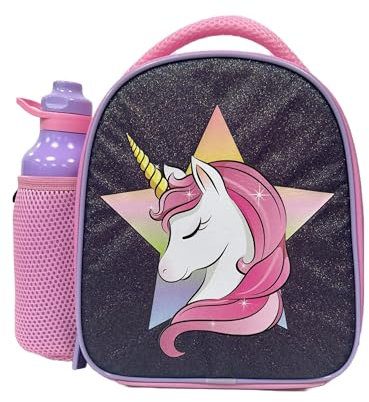Polar Gear Unicorn Stars Lunch Bag Bottle Combo, Polyester, Pink
