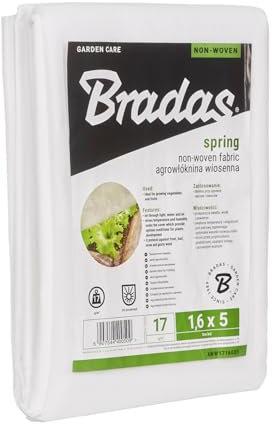 Pullmer Non-tissé d'hiver, protection hivernale pour plantes, protection contre le gel, non-tissé pour plantes de printemps (1,1 m x 100 m, 17 g/m²)