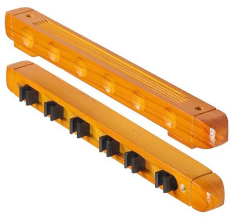 Orivin Support de queues de billard 2 pièces, pouvant accueillir 6 queues, adapté au stockage suspendu et autonome des queues (bois naturel)