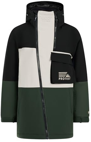 Protest PRTTrax JR - Chaqueta de esquí y snowboard para niño, Verde Kale, 176