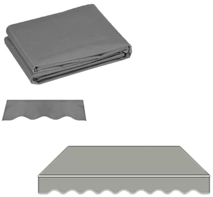 Toldo retráctil manual de tela de 12 x 8 pies y 15 x 10 pies, cubierta de repuesto para parasol para exteriores para patio y restaurante, lona gris (2,5 x 1,5 m)