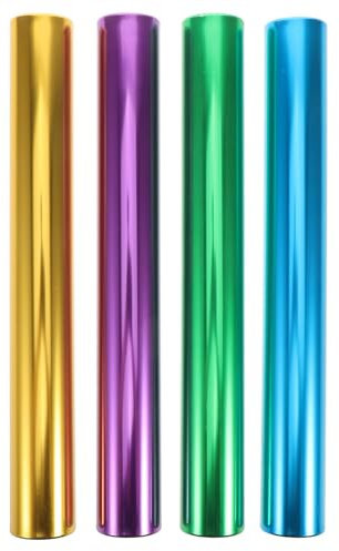 DOITOOL Bastones de Relevo de Aleación de Aluminio Galvanizados 38mm Diámetro, 4 Piezas (Morado, Dorado, Verde, Azul), Palos Duraderos para Carreras de Relevos Escolares y Competición