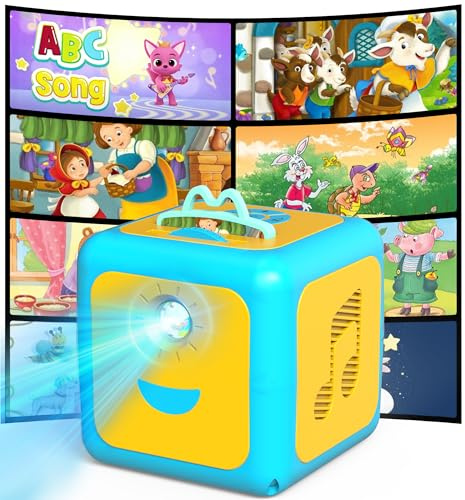 Anweller Proyector de cuentos para niños, luz nocturna de cielo estrellado con 8 canciones de cuna, 8 canciones infantiles y narración de cuentos para la hora de acostarse y el aprendizaje en la
