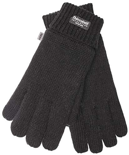 EEM gants tricotés pour homme, laine douce, doublure thermique Thinsulate, noir XXL