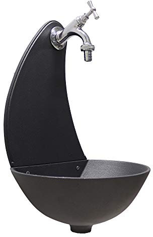 FONDERIA BONGIOVANNI | Fontana a Muro | Fontanella da Giardino Esterno | Da Parete | Modello Luna | con Rubinetto in Ottone Cromato 303C | per Casa Giardino Terrazzo Esterno