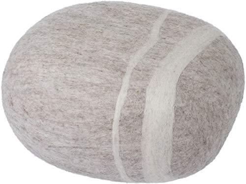 myfelt Béla - Filz Kieselstein, Meditationskissen, Yogakissen, Dekokissen, Pouf, beige rund - Größe M