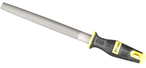 8-Inch T12 Carbon Steel File, Medium Cut, Hardeness HRC65, for Filing Soft Metal, Alumnium, Tin, Copper, Hard Plastic, Hard Wood, Comfort Massage Handle Grip, Premium Quality Metal file (Half Round)