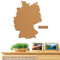 Deutschland als Pinnwand aus Kork XXL 70x50 cm | Umrisse Deutschland zum Pinnen und als Wanddeko | Tolle CORKWORLD | Detailgenau & Hochwertig | Für Weltenbummler & Vielreisende