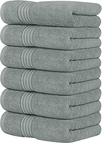 Utopia Towels - Premium Handtücher - 100% gekämmte, ringgesponnene Baumwolle, ultraweich und sehr saugfähig, Dicke Handtücher 41 x 71 CM's, hochwertige Handtücher (6er-Pack, Kühl Grau)